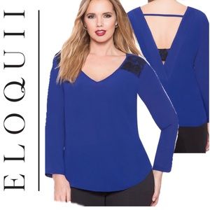 NWOT Eloquii Lace Placket Blouse size 20